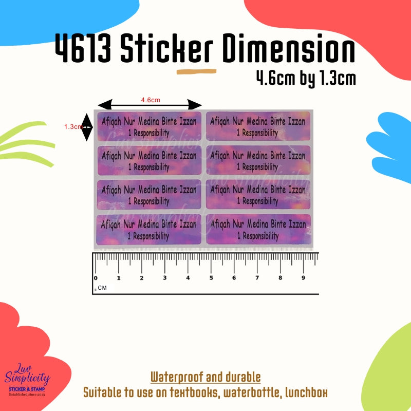 Personalised Name sticker plain