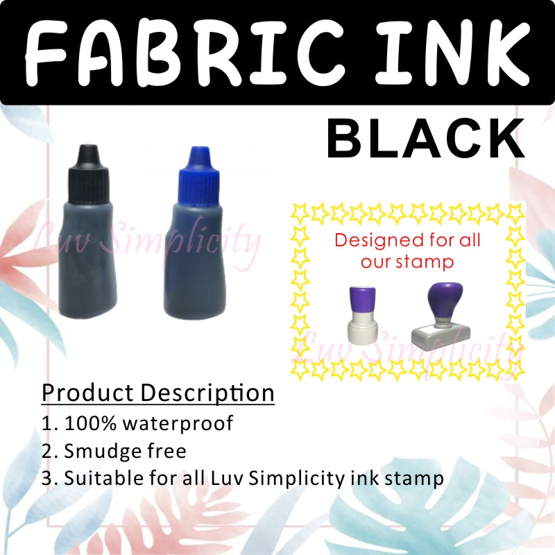 Refill ink / 10ml bottle / Oil based / Waterproof / Smudge free / Permanent / Name stamp / Rubber stamp / Compay stamp