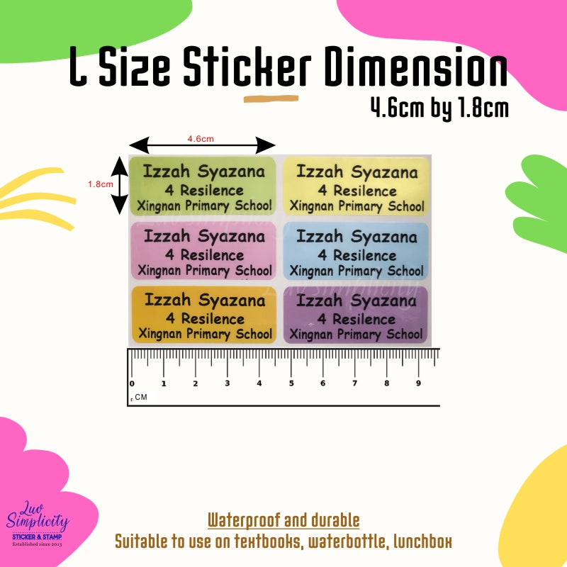 Personalised Name sticker plain