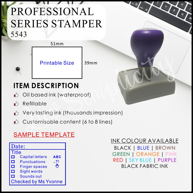 Personalised Ink Stamp / Rubber stamp / Refillable / Pre-inked / Self inking / Name stamp / Teacher / company stamp