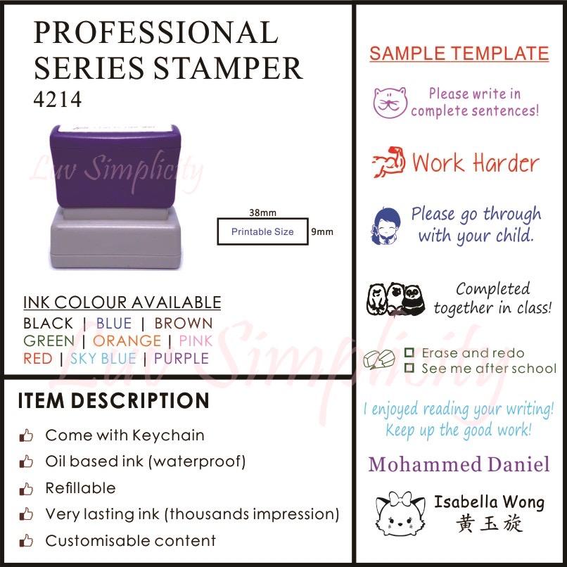 Personalised Ink Stamp / Rubber stamp / Refillable / Pre-inked / Self inking / Name stamp / Teacher / company stamp