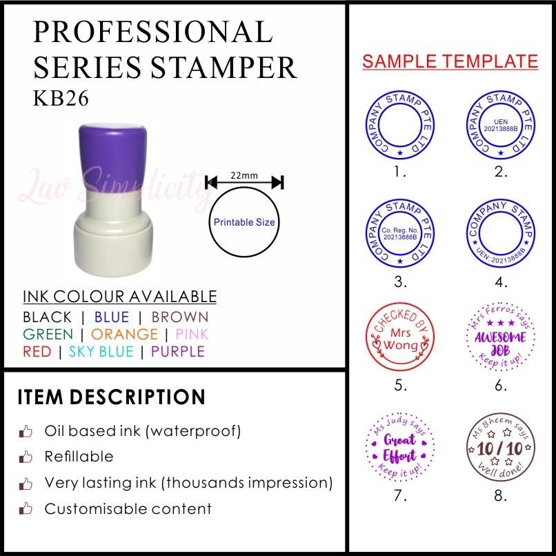 Personalised Ink Stamp / Rubber stamp / Refillable / Pre-inked / Self inking / Name stamp / Teacher / company stamp
